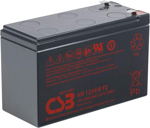 12V 9Ah HR1234W Home Alarm Battery by CSB  HR1234WF2