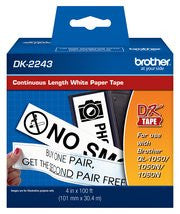 Continuous Length Shipping Label Tape for QL-1050, 4in x 100ft Roll, White