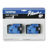 2-pack TC-10 1/2in Black On Clear Tape for Brother PT-6 8 10 12 15 20 150 170