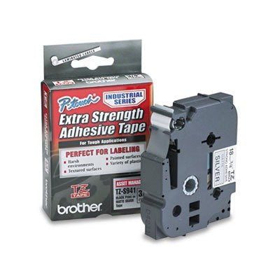 Tzes941 3/4in Black On Matte Silver For Tze Models by Brother P-Touch