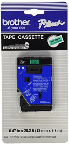 Brother Intl 1/2INCH BLK ON GREEN P-TOUCH ( TC8001 )