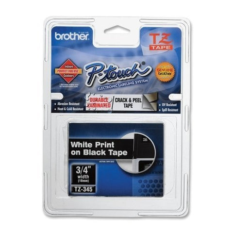 Brother TZE345 WHITE ON BLACK FOR TZ LABLMODELS