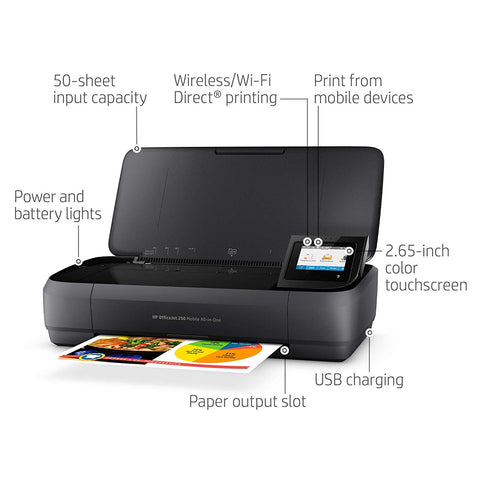 HP Officejet 250 Mobile All-in-One Color Ink-jet - Multifunction printer - English, French, Spanish / Canada, United States CZ992A