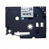 Brother 1/2 Inch x 26.2 Feet Black on White Flexible ID Tape (TZFX231)