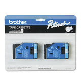 TC Tape Cartridges for P-Touch Labelers, 1/2w, Blue on White, 2/Pack