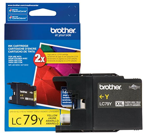 Brother Printer LC79Y Super High Yield (XXL) Yellow Cartridge Ink - Retail Packaging