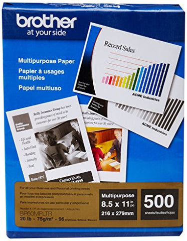 Brother Multi-Purpose Paper, 8.5 inches x 11 inches, 500 Sheets (BP60MPLTR)