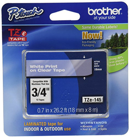 Brother P-Touch Tze Standard Adhesive Laminated Labeling Tape, 3/4W