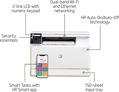HP LaserJet Pro M182nw Laser Multifunction Printer - Color 7KW55A