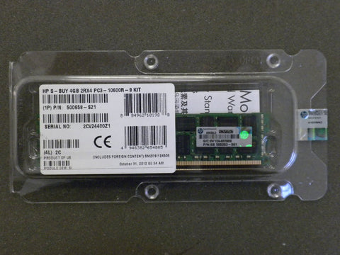 HP 4GB DDR3 SDRAM Memory Module Registered ECC (500658-B21)